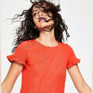 BODEN ORANGE EMILY JERSEY SLIP ON PULLOVER CASUAL COTTON DRESS US SZ 4 LONG 4L